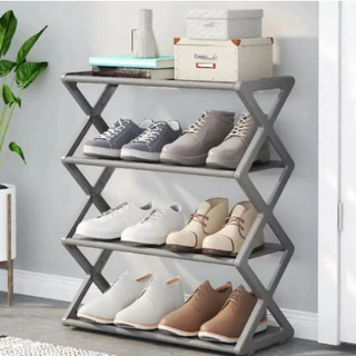 Prateleira Sanfonada Sapateira 4 Andares Organizadora Multiuso Sapatos Livros Brinquedos Organizador 8 Pares 4 Prateleiras Plástico