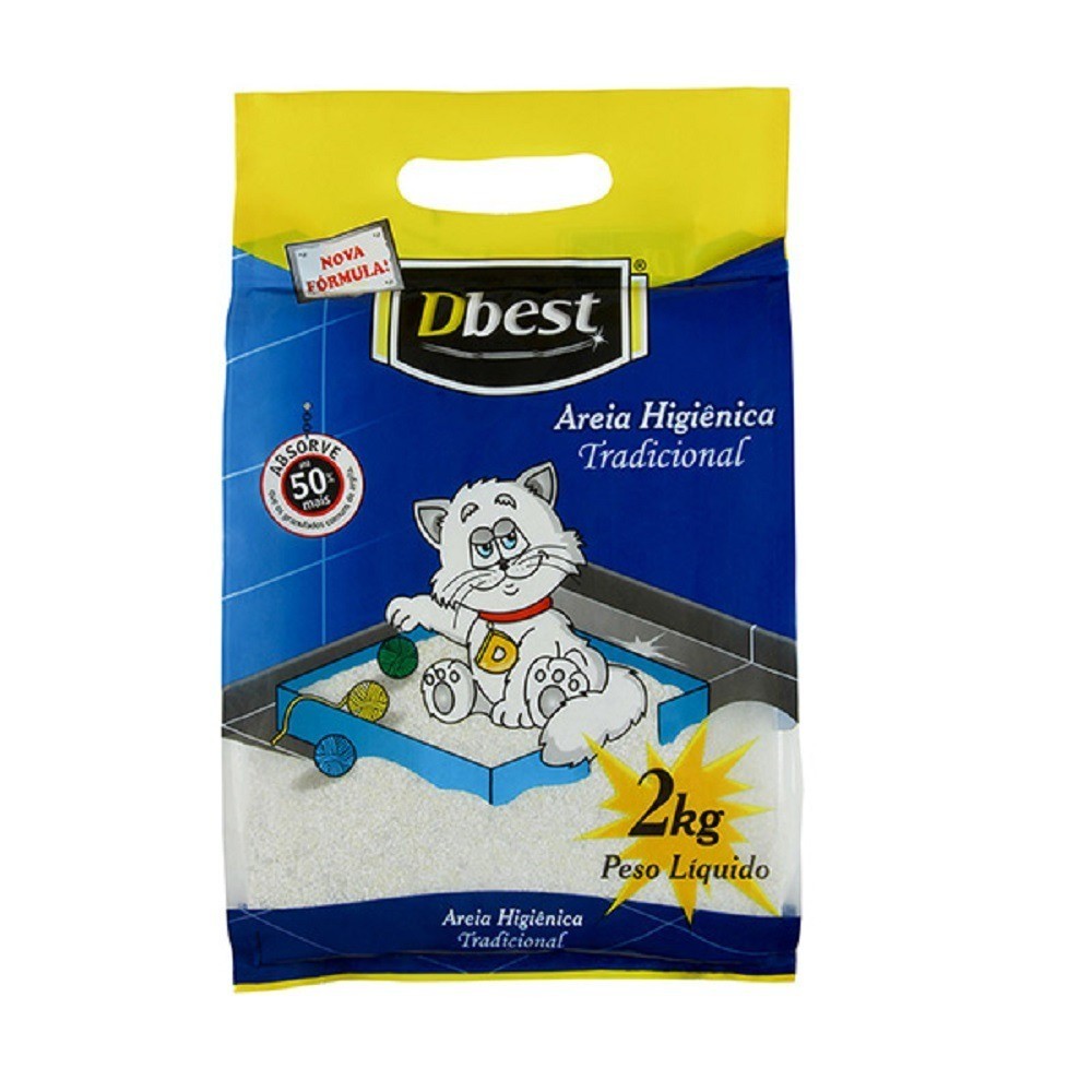 Areia Higiênica Dbest Tradicional para Gatos 2kg