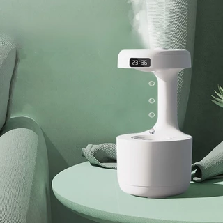 Umidificador De Ar Difusor Anti Gravidade Gotas De Água Que Sobe Aromatizador Com Relógio Led Bivolt