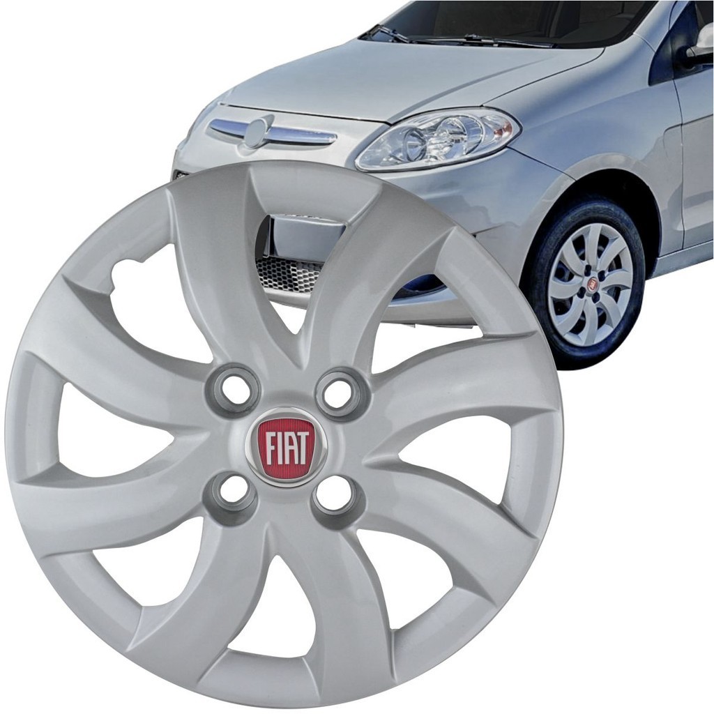 Jogo 4 Calotas Fiat Palio Attractive 2012 a 2018 Aro 14