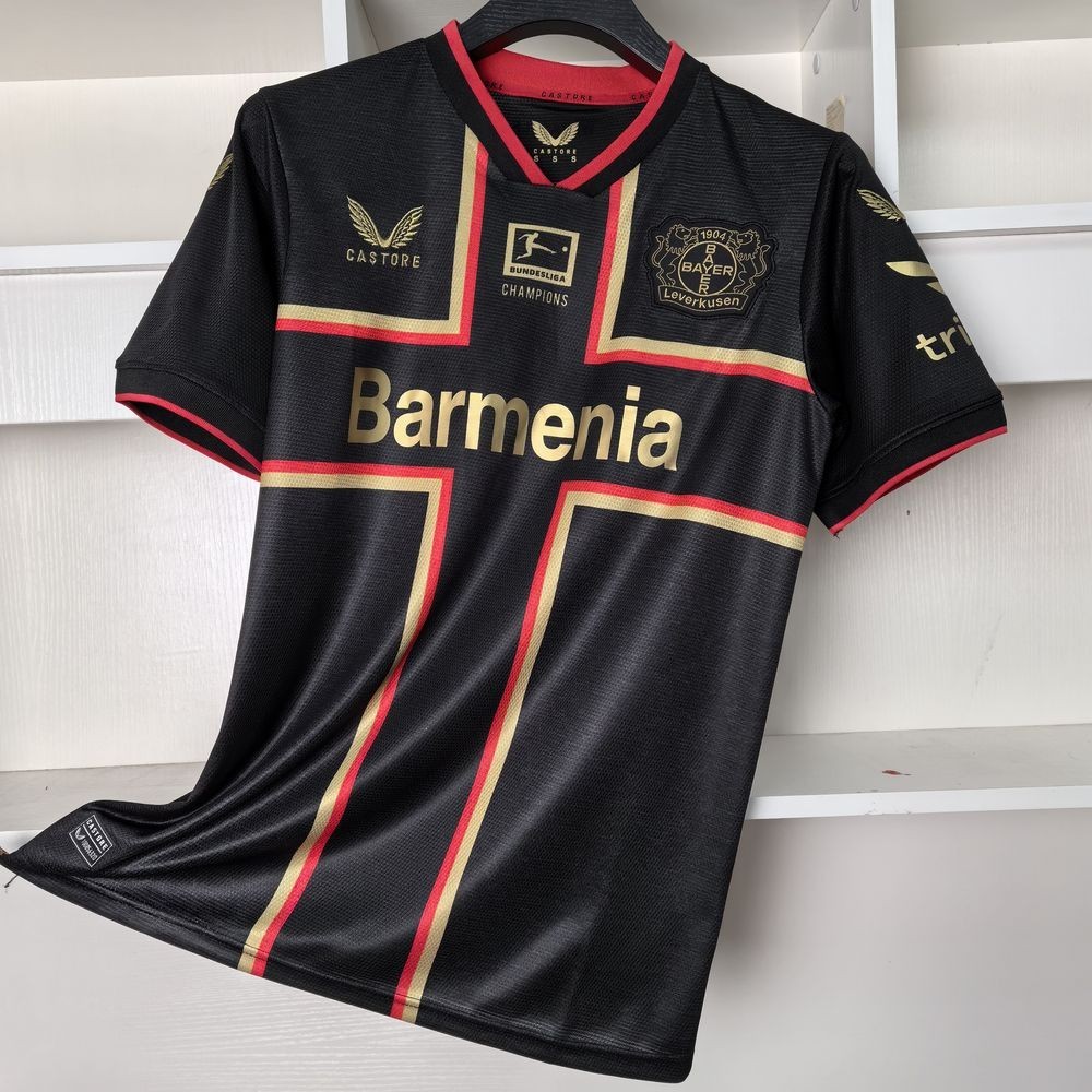 24-25 Leverkusen Jersey Especial t-shirt preta camisa De Futebol