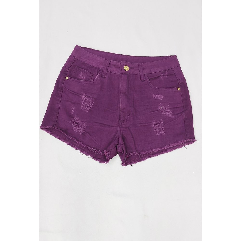 Shorts Jeans Feminino Roxo uva | Shopee Brasil