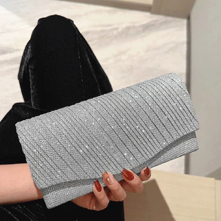 Bolsa de Festa Luxuosa com Brilho para Casamento e Jantares Clutch Feminina com Alça Y1055 em Oferta na Shopee