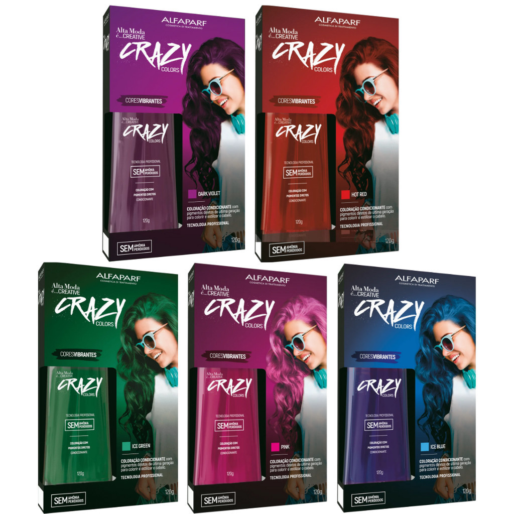 Tinta Alta Moda Crazy Colors 120g - Cores | Shopee Brasil