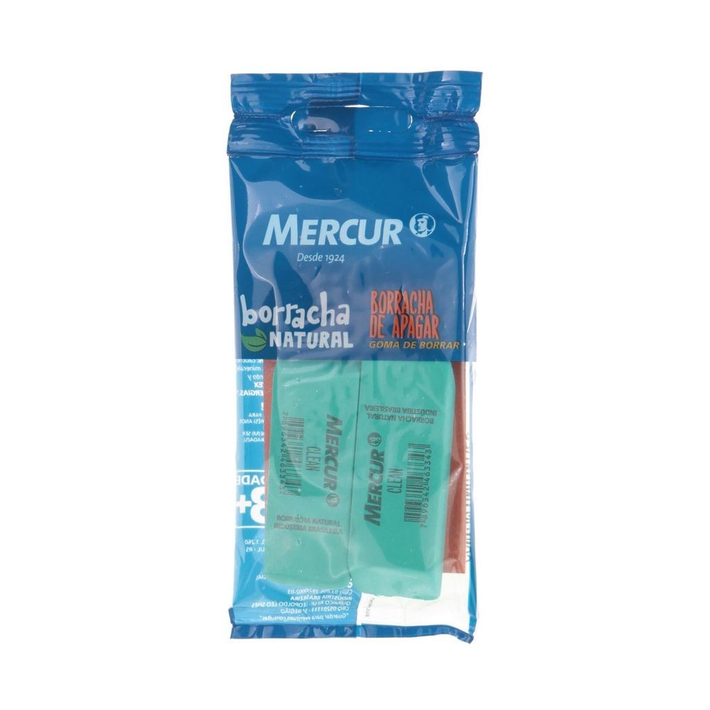 Borracha Mercur Clean Macia Verde com 2 Unidades