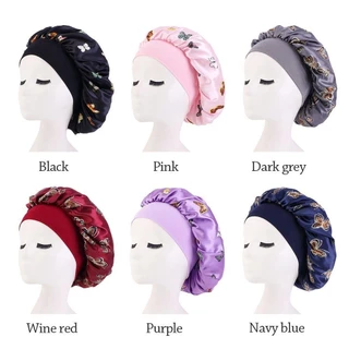 Touca De Dormir NIDOSE, Chapéu Turbante De Cetim Com Estampa De Borboleta, Aba Larga Para Lavar O Rosto E Cuidar Da Pe