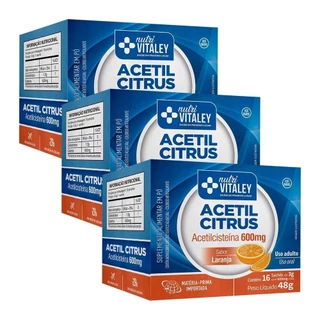 Kit 3 und Acetil Citrus Vitaley 600mg 16 Saches 3g em Oferta na Shopee