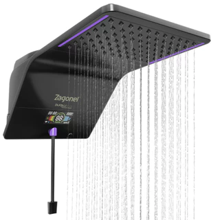 Chuveiro Ducha Ducali Premium Eletrônica Preta Wifi Bluetooth Led RGB Zagonel