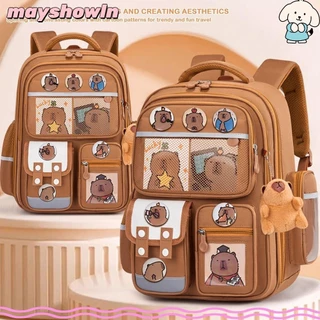 Mochila MAYSHOWLN Capivara , Bolsa Escolar À Prova D'água De Grande Capacidade , Com Crachá De Cartão , Alças Largas