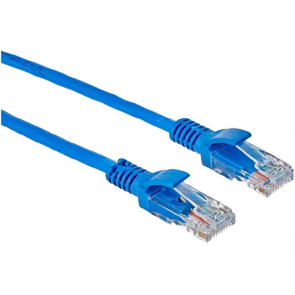 CABO RJ-45 MACHO + RJ-45 MACHO 20M 5E CCA 568B AZUL | Shopee Brasil