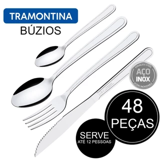 Faqueiro Inox Tramontina Búzios 48 Peças em Oferta na Shopee