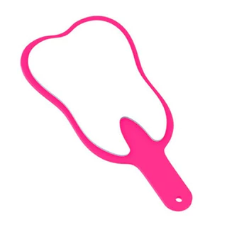 Espelho De Mão Toucador Rosa Formato de Dente - Morelli em Oferta na Shopee