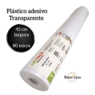 Plástico Adesivo Tipo Contact Transparente 80 micras 45cm - Leo Tack