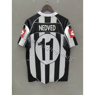 02-03 Juventus Home Camisa De Futebol Retrô Personalizada De Alta Qualidade NEDVED Malha EFO0