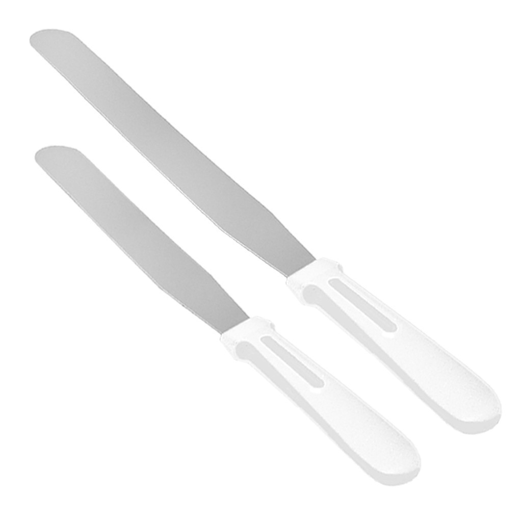 Kit com 2 Espátulas em Aço Inox para Confeitaria