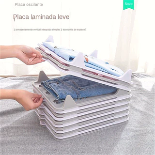 Organizador de Camisetas Social Organizador de Camisetas Dobradas Bandeja de Armazenamento de Roupas Guarda-roupa Dobrável Organizador Camiseta Empilhavel Divisores de Empilhamento Oganizador de Camisetas para Guarda Roupa