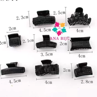 KIT 4/8/12 PCS Piranha Pequeno Acrílico com strass Preto-GQ107-104P-INLIS ANA
