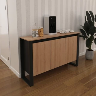 Balcão para Escritório 136cm com 3 Portas e 1 Prateleira ME4147