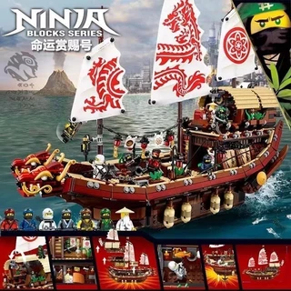 Compatível com Lego novo conjunto de ninjas fantasmas Destiny Recompensas Dragon Boat montado para crianças brinquedos educativos para homens