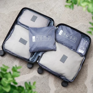 Kit Necessaire Organizador De Malas 6 Peças Poliester Qualis em Oferta na Shopee