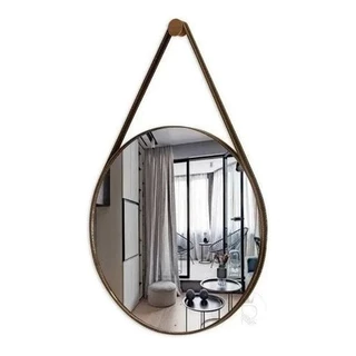 Espelho Redondo Decorativo Adnet Escandinavo 60cm + Suporte