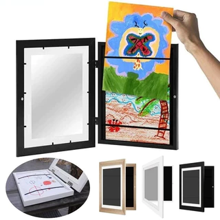 Moldura De Armazenamento De Fotos A4 Abertura Frontal Exibição De Imagens Variável Para Crianças Pintura De Desenho De Arte