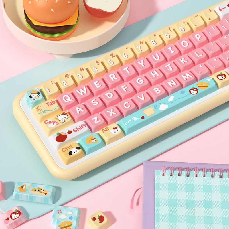 Teclado Mecânico De Pão Cachorro MDA Perfil PBT Sublimação De Cinco ...