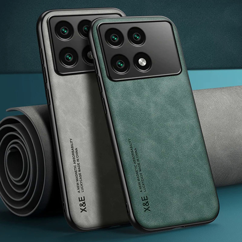 Capa De Couro PU De Luxo Para Xiaomi Poco X6 Pro Magnética Carro Proteção De Silicone Telefone X5 X4 5G