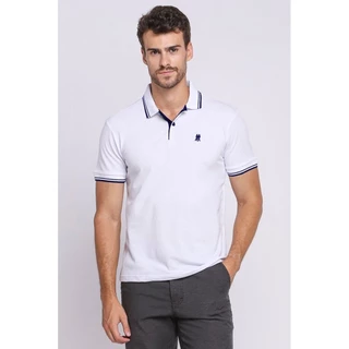 Polo Masculina Filete Duplo 100% Algodão Polo Wear Off White