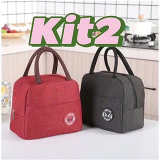 Kit 2 Bolsas Térmicas Portáteis - Impermeável e Estiloso, 13x21x23cm