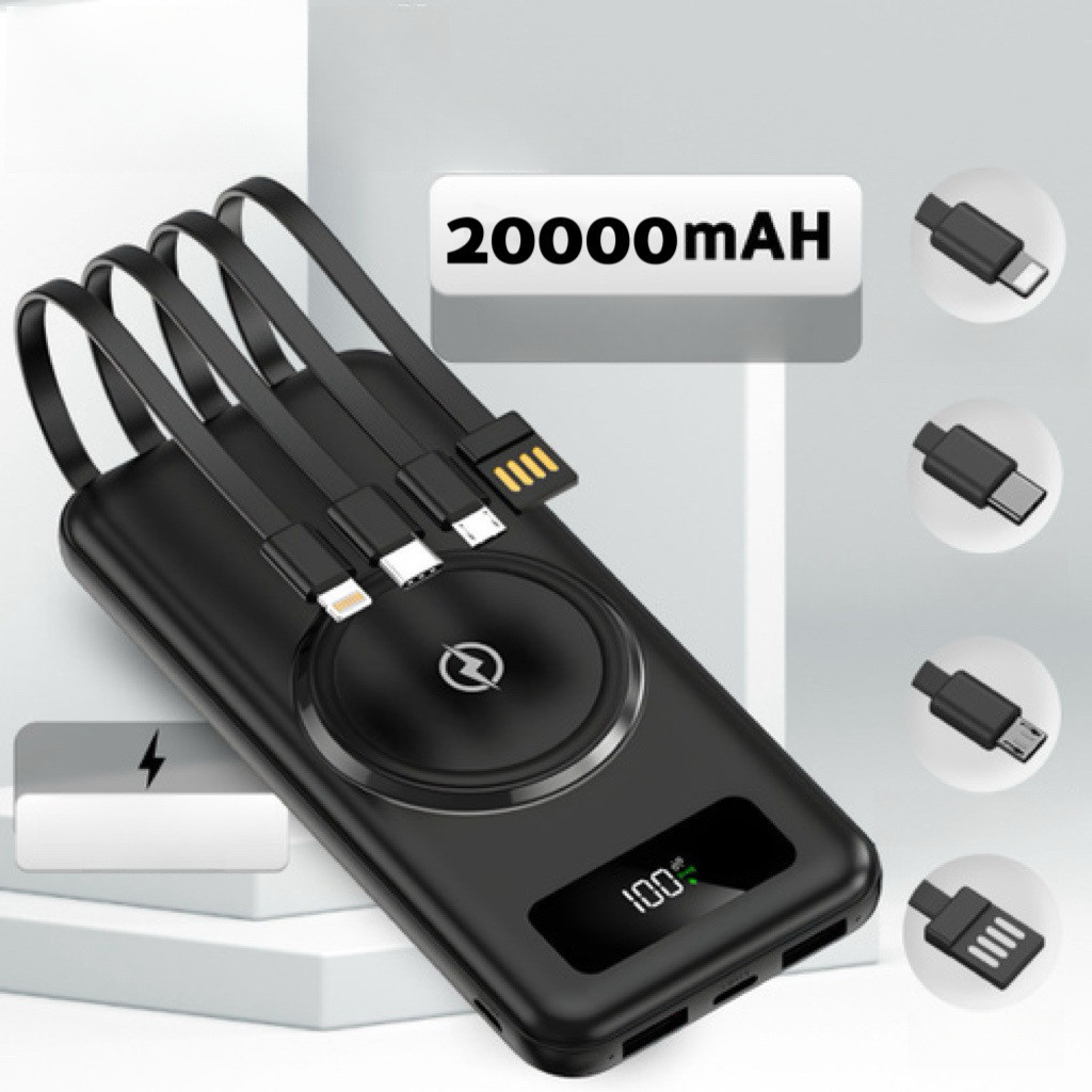 Sem fio/Com fio Carregador Portátil 20.000mAh Indução para iPhone ...