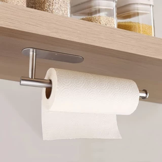 Porta toalhas de papel, Porta toalhas de papel autoadesivo durável, Porta toalhas de papel em rolo de aço inoxidável, adequado para debaixo do armário, banheiro e cozinha, Organizador e armazenamento de cozinha, Acessórios de cozinha