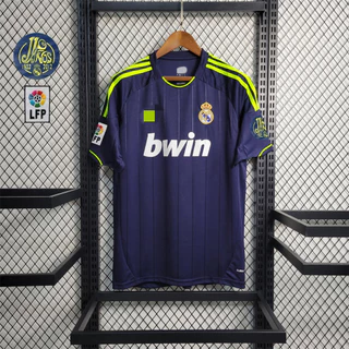 Blusa De Camisa De Suor | Retro 2012-13-Temporada Real Madrid Longe Manga Curta Preta