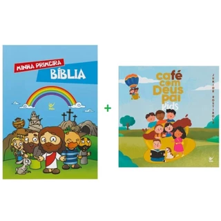 Kit 2 Livros | Minha Primeira Bíblia + Café com Deus Pai Kids em Oferta na Shopee