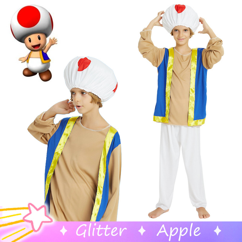 Anime Japonês Super Mario Bros Toad Cosplay Fantasia Para Crianças De ...
