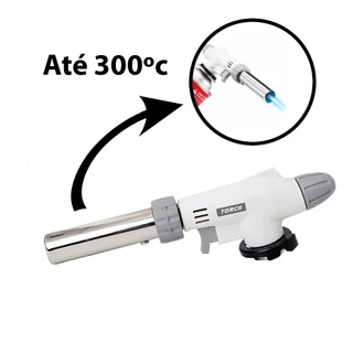Maçarico Culinário Gourmet Profissional Portatil para Cozinha e Confeitaria Multiuso com Controle de Chama - Ideal para Flambar