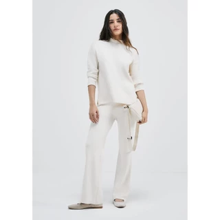 Calça Feminina Reta Cintura Alta Em Tricô Hering