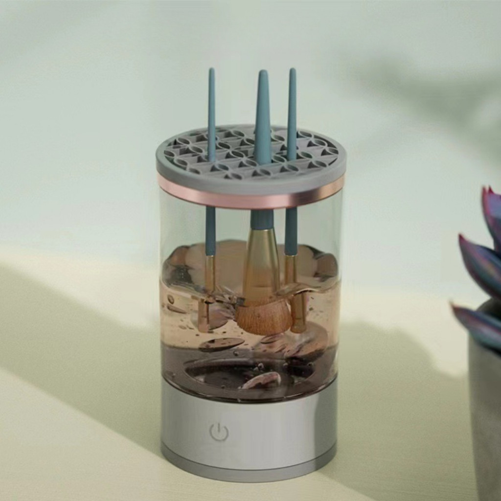 Imagem do produto Limpador De Pincel Esponja Maquiagem Elétrico USB Automático Recarregável Lava Armazena Bivolt 2