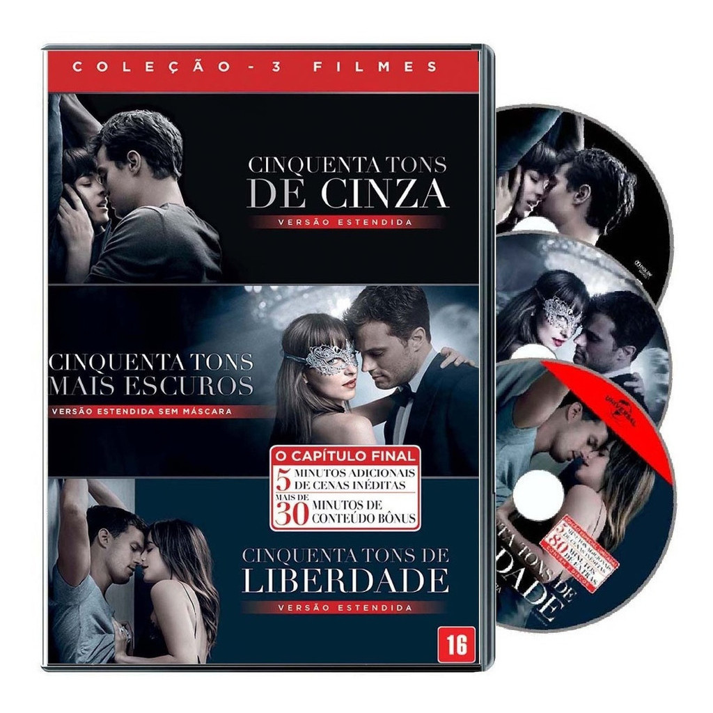 Dvd 50 Tons De Cinza + Mais Escuro + Liberdade - 3 Dvd | Shopee Brasil