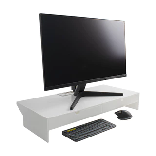 Acrílico Ultimate Desk Setup Station Branco Com 4 Tomadas