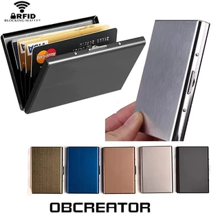 Cartões De Crédito RFID Anti-Scan 6/8/10 Porta-Grande Capacidade Em Alumínio metal Slim Blocking Proteção De Carteiras De Negócios