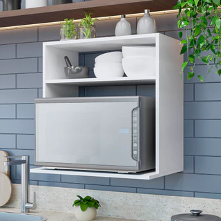 Nicho Aéreo Para Microondas Forno Madeira 2 Organizador Multiuso