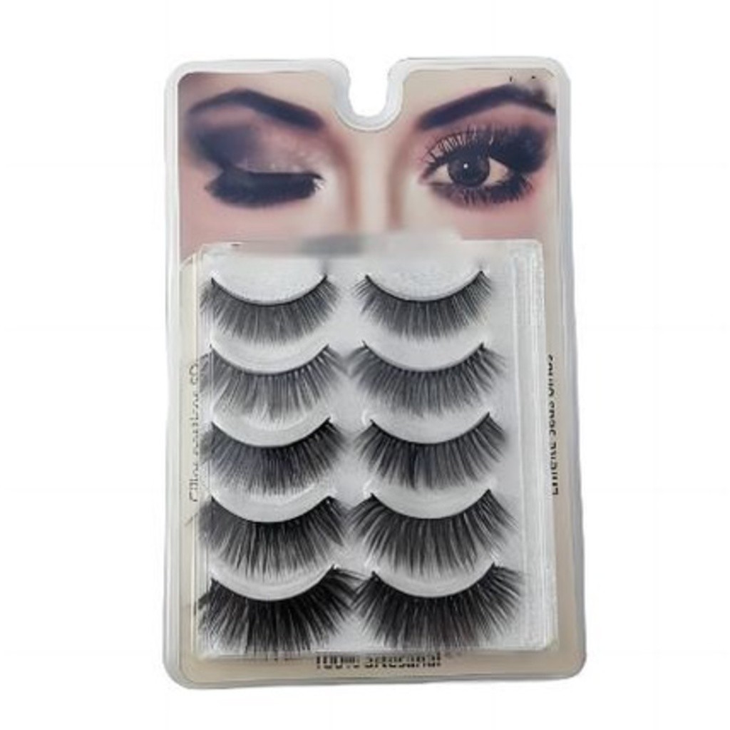 6D Cílios Postiço Lash Natural Volume Médio Longo 5 Pares-INLIS ANA