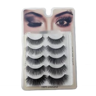 6D Cílios Postiço Lash Natural Volume Médio Longo 5 Pares-INLIS ANA