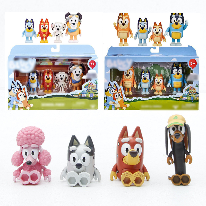 Bluey's Family & Friends Pack Collect The World of Bluey Action Figura De Bolo De Brinquedo Figuras De PVC Para Crianças