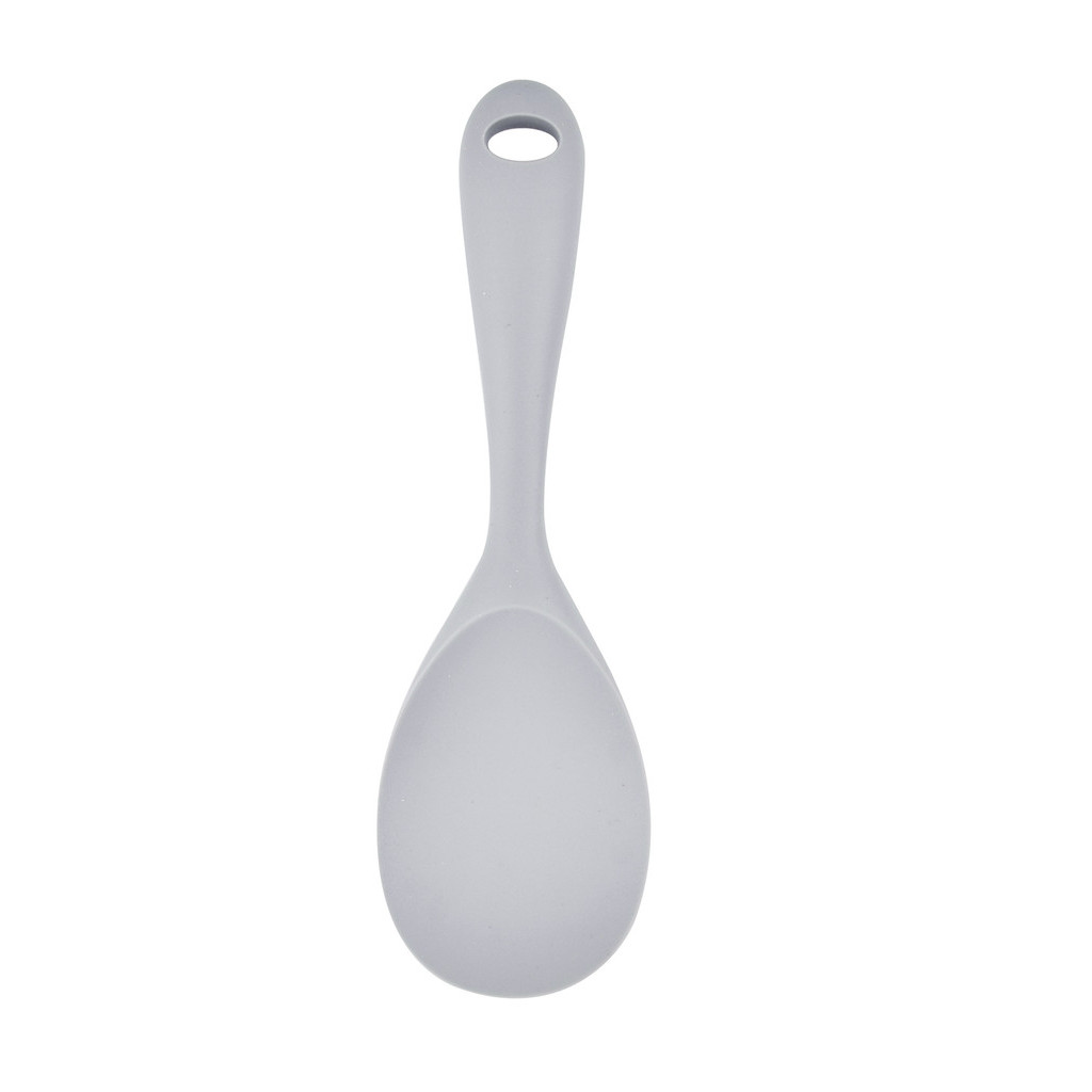 Colher de Silicone Cabo Curto Inteirico Cinza 22,5 cm.
