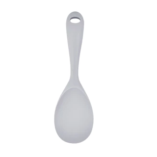 Colher de Silicone Cabo Curto Inteirico Cinza 22,5 cm.