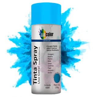 Tinta Spray Azul Claro Uso Geral 400ml Madeira Plástico Metal Isopor Papel em Oferta na Shopee
