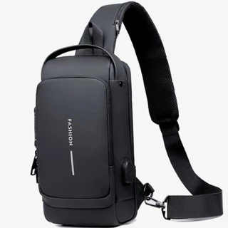 Mochila de Ombro Transversal Compacta Unilateral USB Trava de Código Á prova d'água  MARISA em Oferta na Shopee
