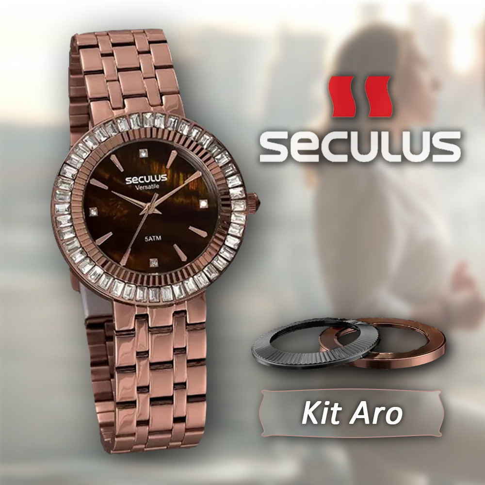 Kit Relógio Seculus Analógico Feminino 20598LPSVRS1 | Shopee Brasil